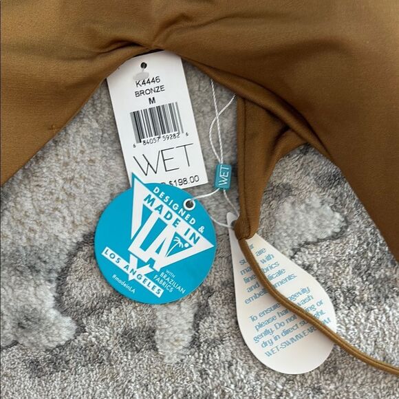 Elegant Tan One-Piece Swimsuit - Picture 4 of 9